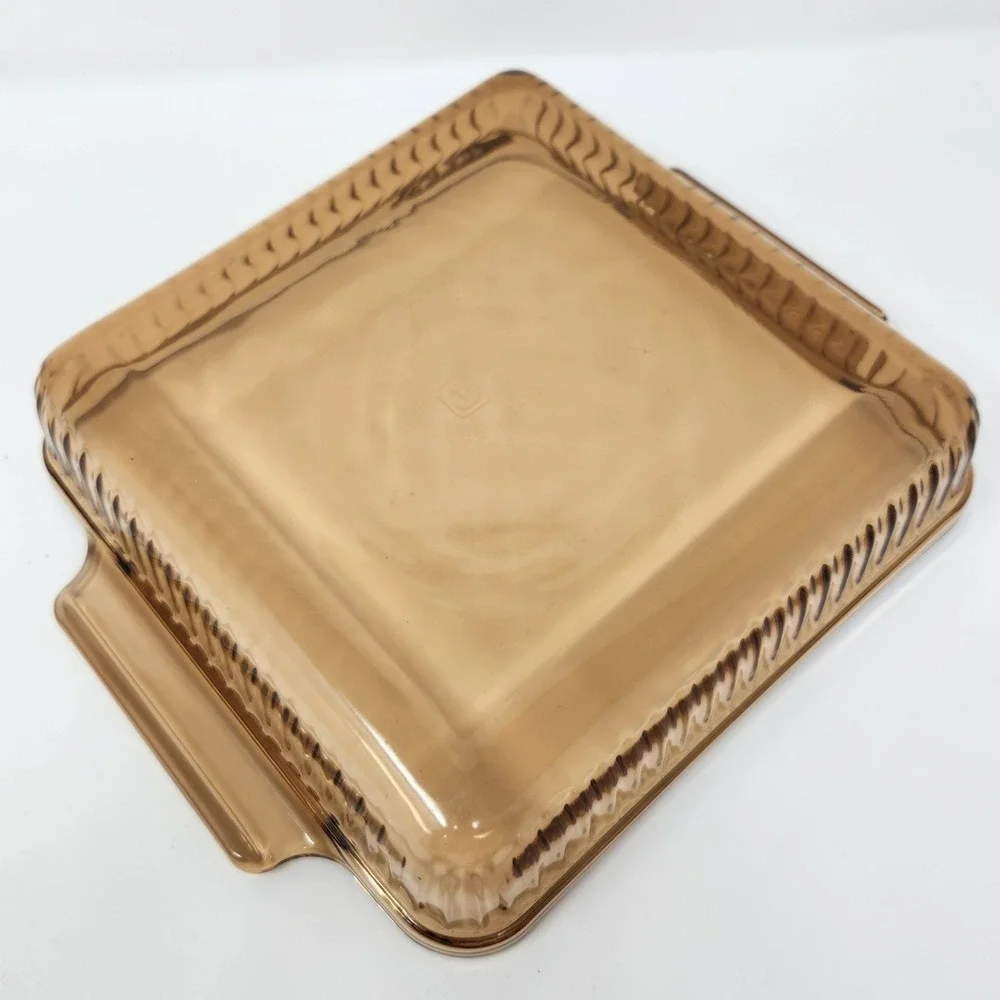 Vintage Anchor Hocking Amber Glass 8x8‎ Casserole Dish #1452 1.5 quart